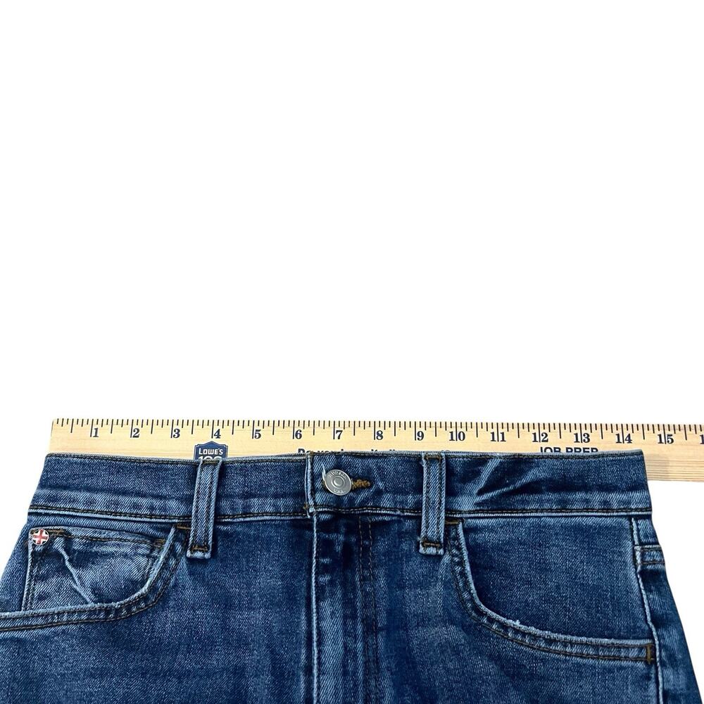 Hudson Womens Rosalie High Rise Wide Leg Ankle Jeans Size 26 Two Tone Denim Boho - Picture 6 of 12